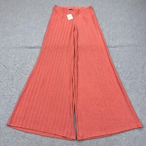 NEW Free People Pants Women's Small Pink Stripe Wide Leg Flare Lightweight Flowy